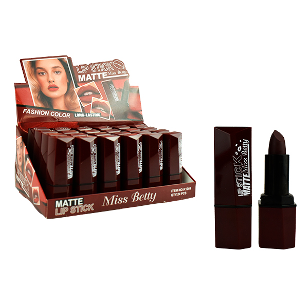 Labial Matte en tono rojo oscuro - Miss Betty